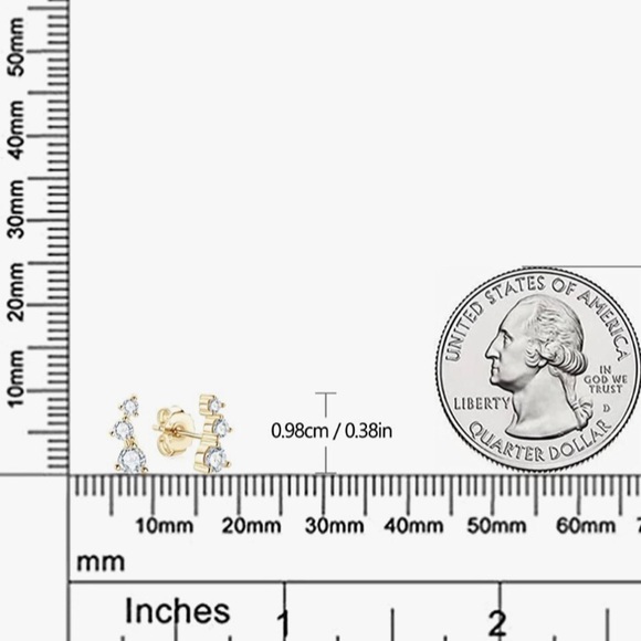 GRA Certified Moissanite Diamond climber earring. VVS certified diamond, SALE! - Picture 4 of 5